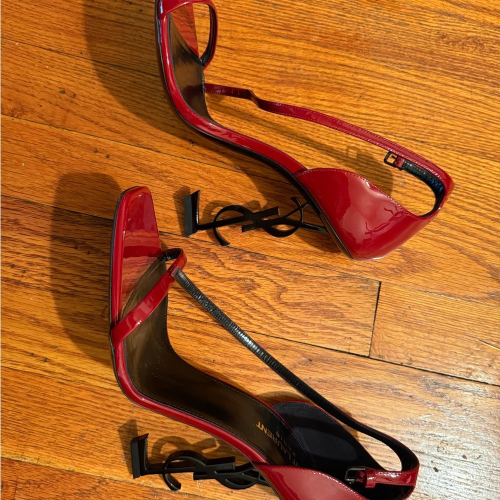 Saint Laurent Red High-Heeled Sandals
